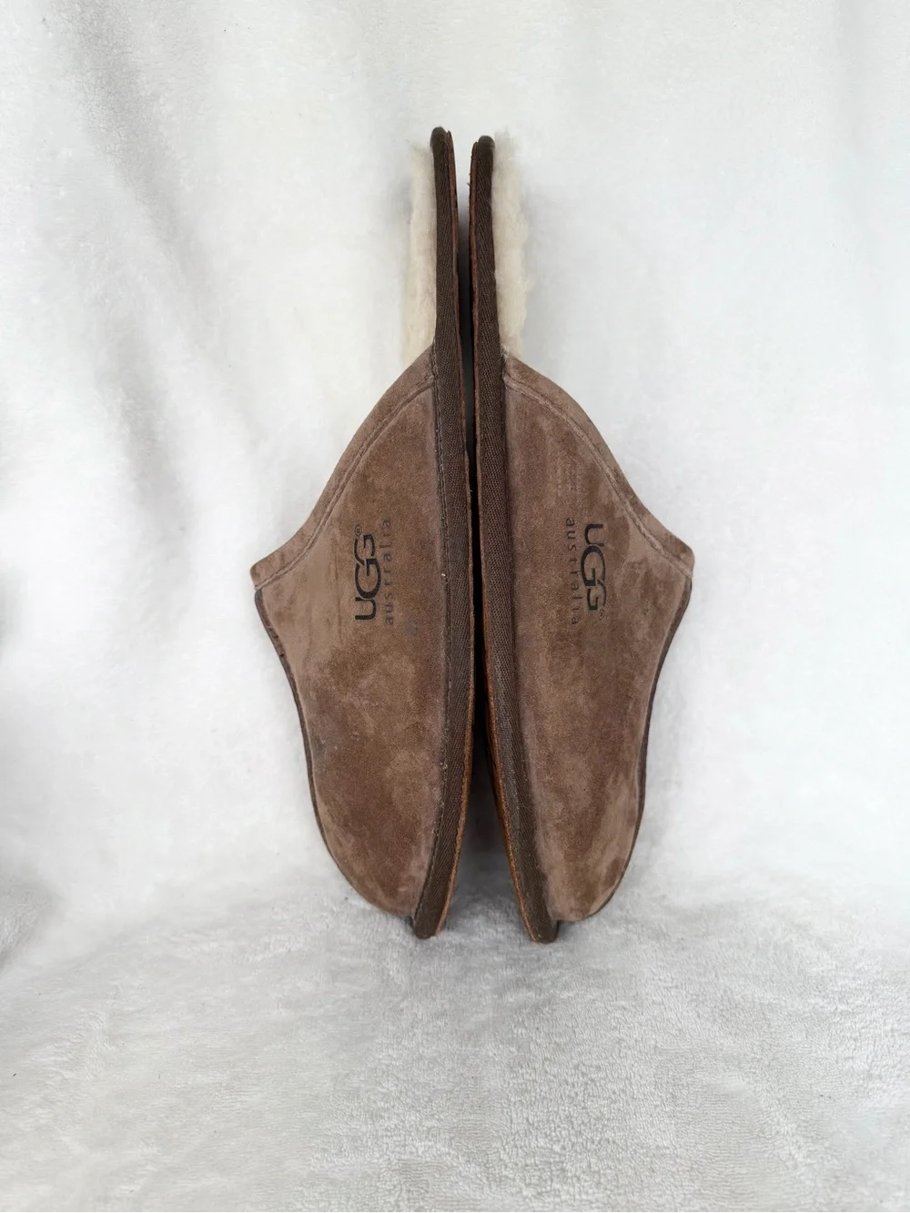 UGG Men’s Brown Suede Shearling-Lined Slip-On Mules 12